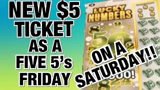New $5 Ticket as a Five 5's Friday on a Saturday!! Lucky Numbers! Wisconsin Lottery Scratch Offs!!