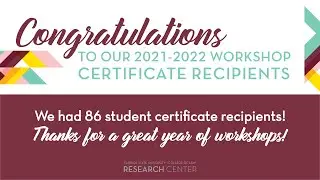 2021-2022 Research Certificate Awards