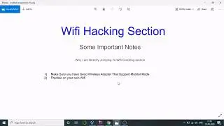Introduction To Wifi Hacking Section:- Theory Wifi Hacking Section 2 Lecture 1