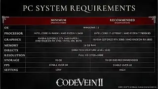 CODE VEIN 2's system requirements ARE REALLY BAD