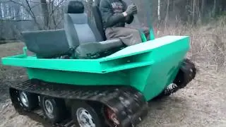 Плавающий болотоход испытание на реке.
