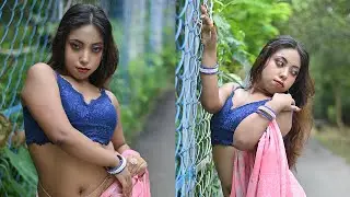 CURVY MODEL CHITRA | INDIAN AURA SAREE FASHION VIDEO | OUTDOOR SAREE FASHION VIDEO