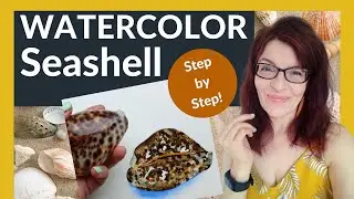 Watercolor Seashell Tutorial (Tiger Cowrie Shell Step by Step!)