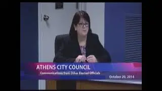Athens City Council - October 20, 2014