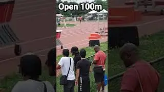 Flying Angels Int Championship, mens open 100m prelim. Almond Small 10.56 flying angels track club.