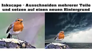 Inkscape: Ausschneiden/freistellen von mehreren Teilen und auf einen neuen Hintergrund setzen