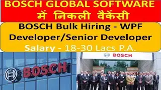 BOSCH GLOBAL SOFTWARE LTD मैं निकली भर्ती | BOSCH Recruitment 2024 | Developer job Vacancy 2024