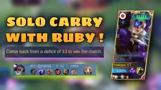WIN A LOSING GAME WITH RUBY ! | RANKED GAMEPLAY | MOBILE LEGENDS