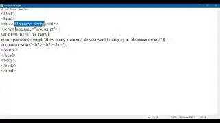 Display Fibonacci Series using Javascript