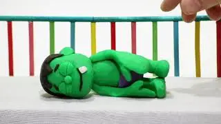 SLEEP TIME FOR SUPERHERO BABY Play Doh Stop Motion  For Kids 💕 Superhero Babies