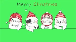 Cats celebrating Christmas free green screen video