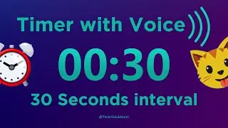 Timer with Voice 💋 Interval Timer 30 sec (No Breaks) Stopwatch 60 minute / 1 hour
