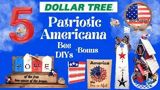 5 *Must See* Dollar Tree Patriotic & Americana Bee DIYs + Bonus Cardboard Bee House DIY