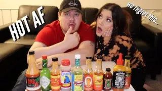 HOT WINGS CHALLENGE Q&A with my boyfriend!!!