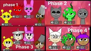 Phase 1 VS Phase 2 VS Phase 3 VS Phase 4 in Incredibox Sprunki