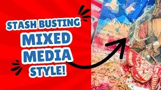 Stash Busting | A Mixed Media Patriotic Tag With Paper Collage
