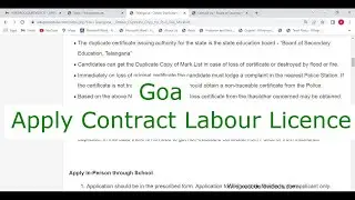 Goa - Obtain Contract Labour Licence for Contractor (Online)