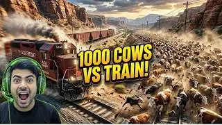1,000 COWS VS GTA 5 TRAIN! (The Ultimate Crash)