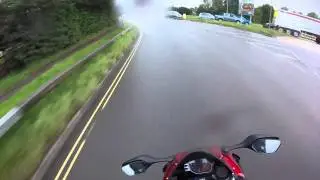 New GoPro Hero 2014 Test: Raw Footage riding a Honda CBR1000RR in the rain