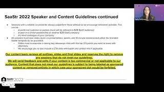 Sponsor Weekly Webinar Series | SaaStr Content Guidelines - Annual 2022