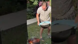 Загружаем казан #bbqdishes #рецепты #гриль #рецепт #шашлык #казан #еда #grilling #food