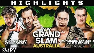 Kenny Omega & Will Ospreay Vs Konosuke Takeshita & Kyle Fletcher - AEW Grand Slam 2025 - Highlights.