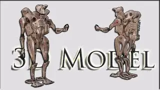 Character Military robot "Pierrot" 3D game model. Робот минометчик "Пьеро"