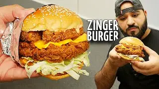 KFC ZINGER TOWER BURGER RECIPE | WITH FRIES