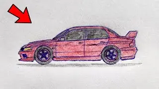 I DRAW a MITSUBISHI EVOLUTION 8 CAR