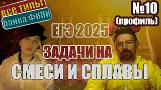Смеси и сплавы. Задание 10 ЕГЭ профиль. Все типы задач от ФИПИ | 2025 | Математика