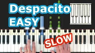 DESPACITO - Luis Fonsi - Piano Tutorial EASY SLOW - How To Play (Synthesia)