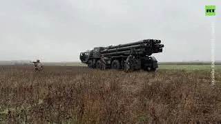 The Russian Ministry of Defense has published video of Smerch multiple launch rocket system
