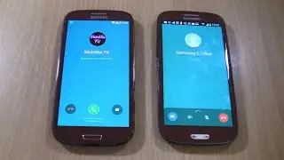 WhatsApp Incoming & Outgoing call at the Same Time 2 Samsung Galaxy S3 red