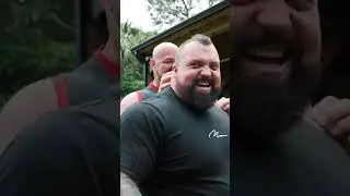 BRIAN SHAW & EDDIE HALL MEET AN ELEPHANT  #funny #shawstrength #strongman #shorts #eddiehall