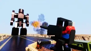 Lego Ragdolls against Machine Guns | Brick Rigs