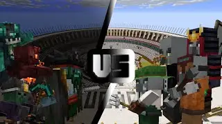 Minecraft. Битвы: Мобы из мода Rotten Creatures против мобов из мода Pyrologer And Friends.
