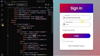 HTML CSS Web Login Form Design Animate NO JavaScript - No Talking