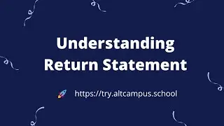 Understanding Return Statement