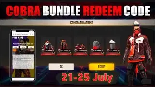 Free Fire Today Redeem Code 21 july | ff Reedem Codes | Cobra Bundle Redeem Code Free Fire