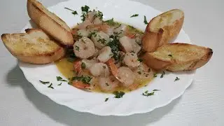 Creveti in sos de vin cu unt
