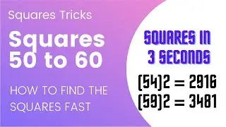 Square Tricks |How to find the squares fast and Easy |Simple Square Trick