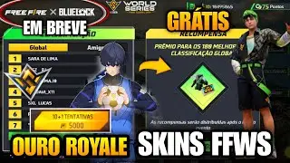RESGATE GRÁTIS! SKINS BLUELOCK, ANGELICAL, CAMISAS DE TIME, OURO ROYALE E MAIS NOVIDADES FREE FIRE