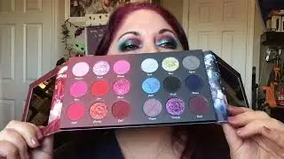 Swatches of nomad cosmetics love and death palette