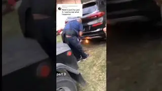 Man cuts lift off tow truck after his car is repo part 2 🤯 