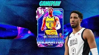 Level 40 Pink Diamond Tyrese Haliburton Gameplay in NBA 2K25 MyTEAM