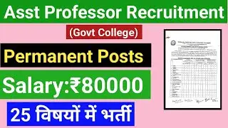 Asst professor की नई भर्ती का विज्ञापन जारी
