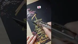 🇯🇵Japan Scenery Scratch Reveal: What’s Hidden?🌸 #painting #art