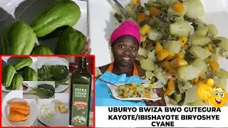 👍GUTEKA KAYOTE 😋IYO  CHAYOTE ZITETSE GUTYA  ZIRARYOHA/Cooking EASY CHAYOTE RECIPE AT HOME IBISHAYOTI