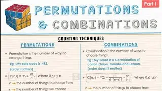 PERMUTATIONS AND COMBINATION | MATHS FLASHCARDS|