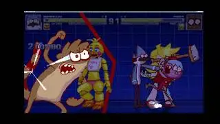 mugen mordecai & Toy Chica vs rigby & panty mugen battle 6